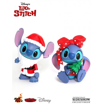 Lilo and Stitch Cosbaby Figure 2-Pack Santa and Gift Version Stitch 8 cm